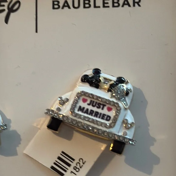 BaubleBar Disney 'Just Married' Earrings - White and Black - Picture 3 of 3
